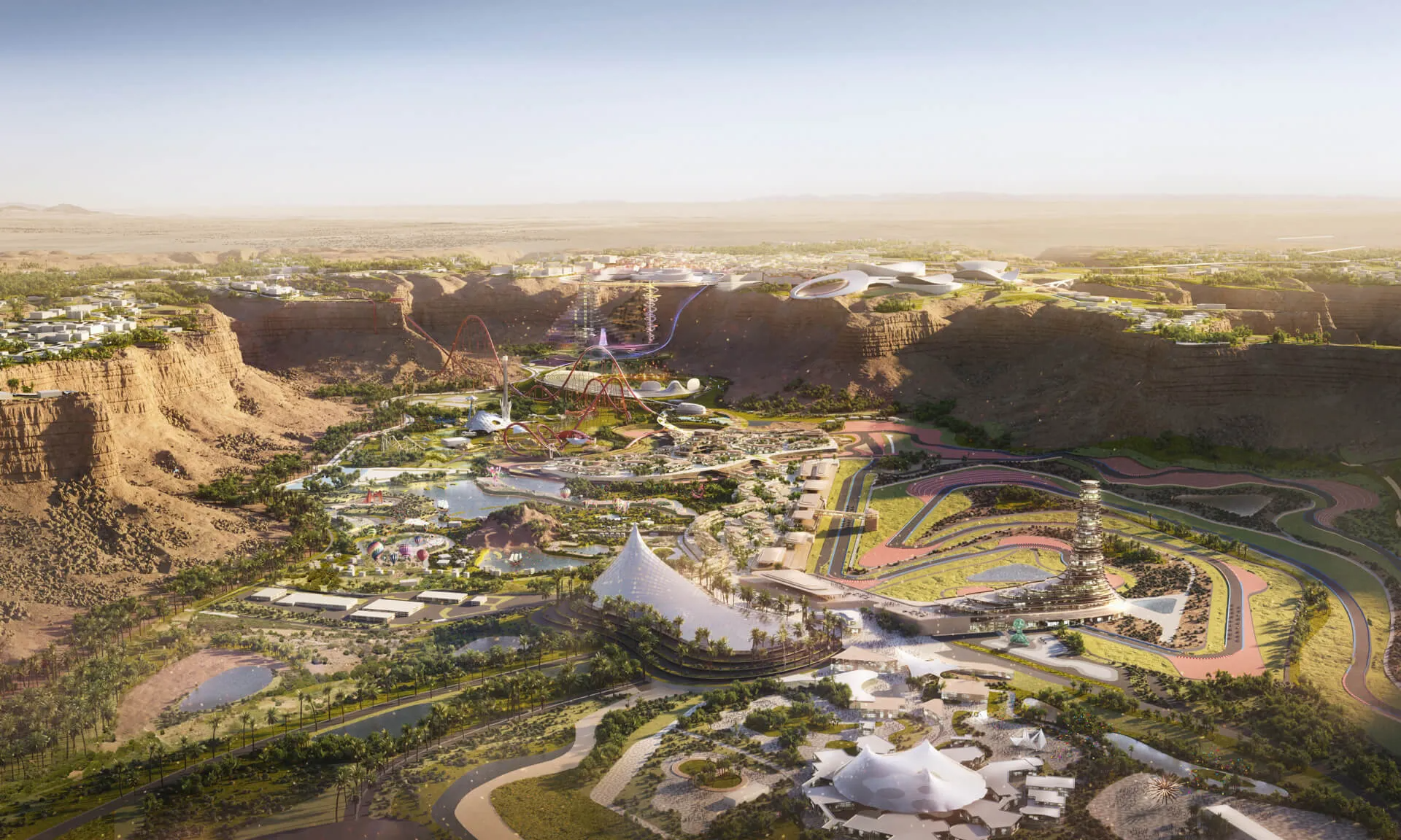 Illustration of Qiddiya City, Saudi Arabia's entertainment and culture destination